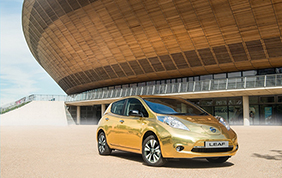Una Nissan Leaf dorata per i Giochi di Rio 2016