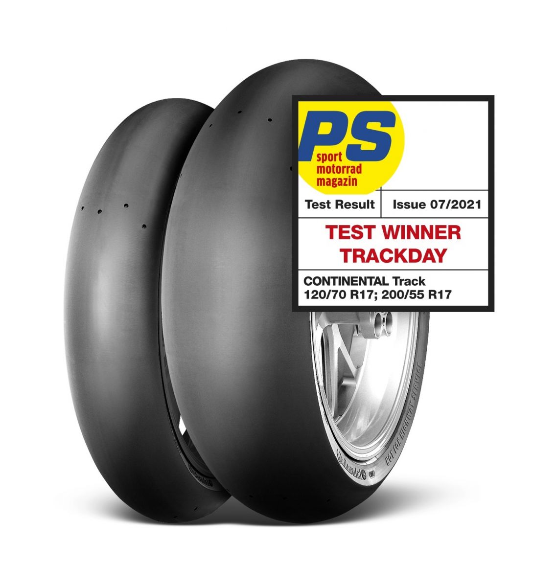 Il ContiTrack di Continental è primo tra 4 pneumatici slick da pista nel test comparativo pubblicato sul numero di luglio dalla rivista tedesca PS magazine