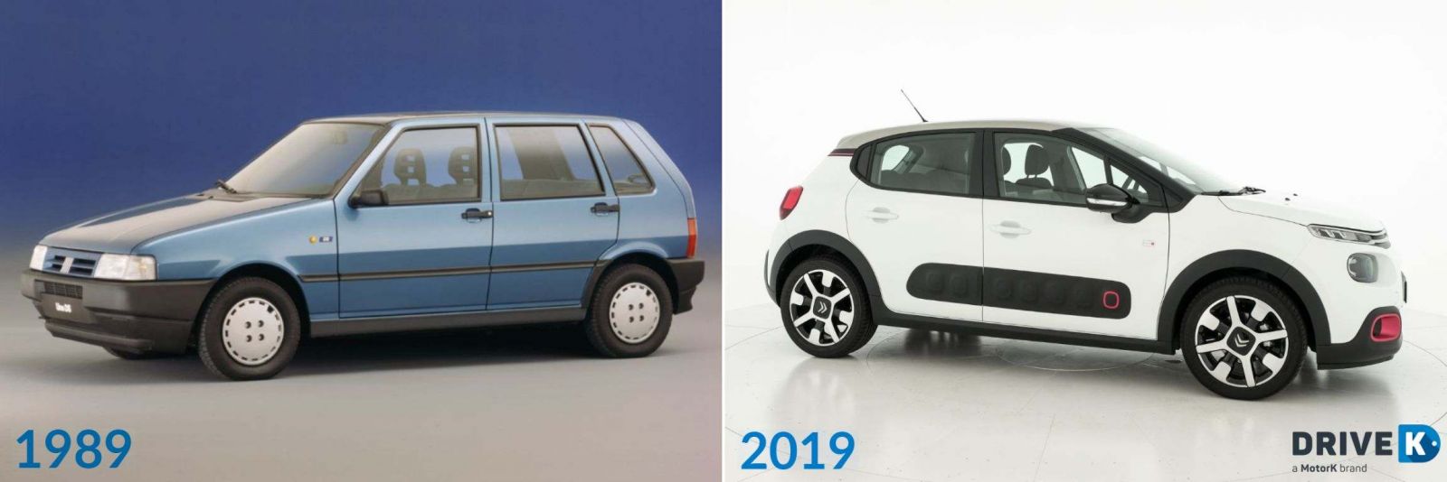 La ricerca di DriveK: ecco come sono cambiate le auto più richieste dagli italiani negli ultimi 30 anni