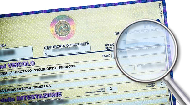 Certificato di proprietà dell'auto
