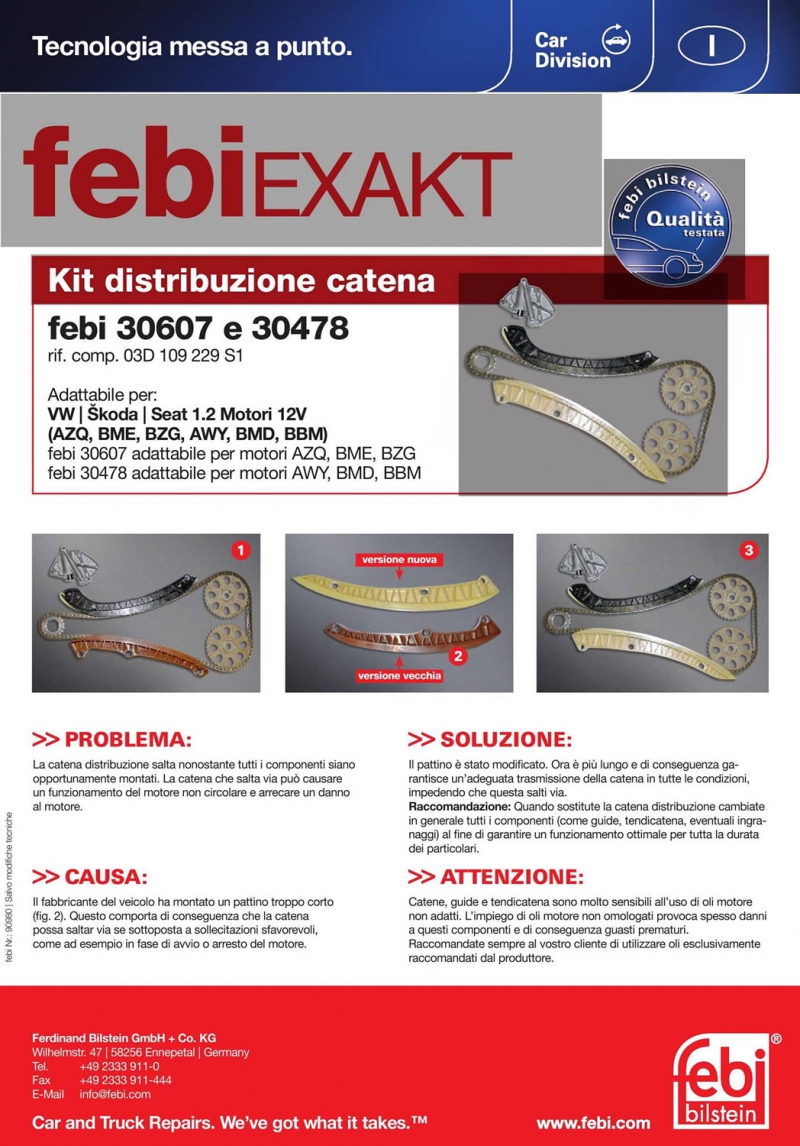 FEBI BILSTEIN Steuerkettensatz 30304 – Für Mercedes Modelle Wie C-Klasse, E-Klasse, Vito U.a., Duplex-Kette, 126 Glieder – Made In Germany