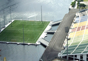 Strepitoso  stadio galleggiante a Singapore