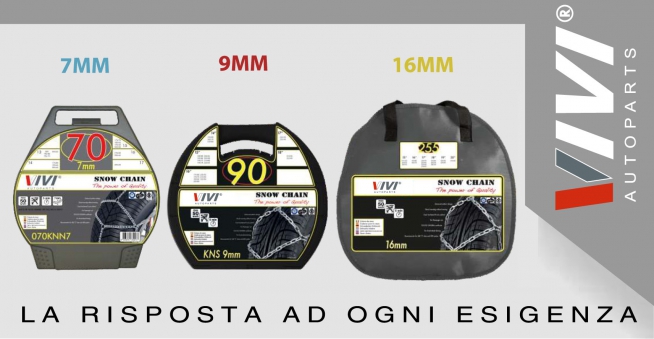 Catene da neve: la gamma completa VIVI autoparts
