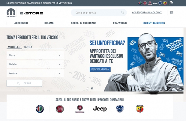 Autoricambi online: Mopar accelera