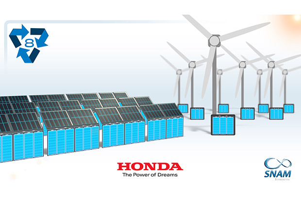 Honda con Snam per la rigenerazione delle batterie