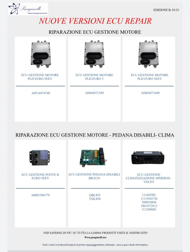 Nuova Serie “Ecu Repair 01/21” | GESTIONE MOTORE – PEDANA DISABILI – CLIMA