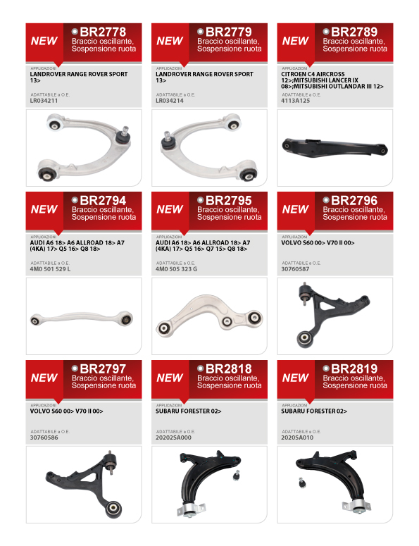 FastNEWS Maggio 2021: + 45 nuovi componenti Sterzo e Sospensione