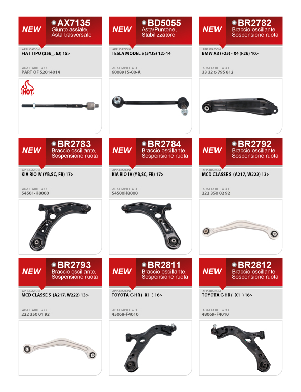 FastNEWS Giugno 2021: + 33 nuovi componenti Sterzo e Sospensione