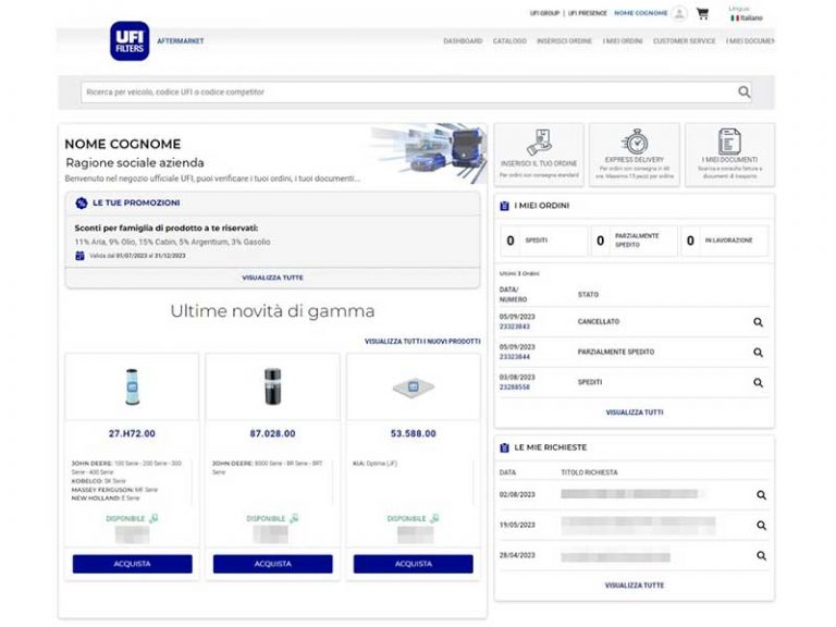 UFI Filters: un nuovo sistema digitale per gli ordini dell’aftermarket