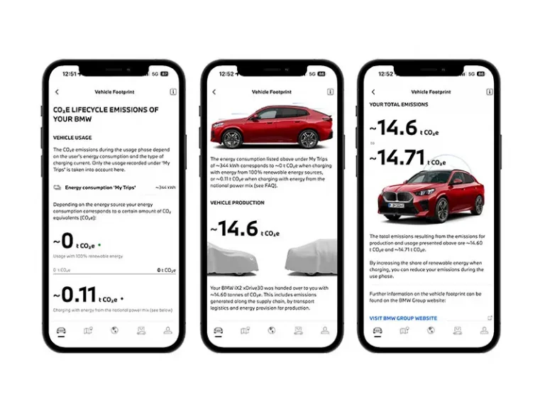 My BMW App: l’impronta di CO2 del veicolo ora visibile lungo l’intero ciclo di vita