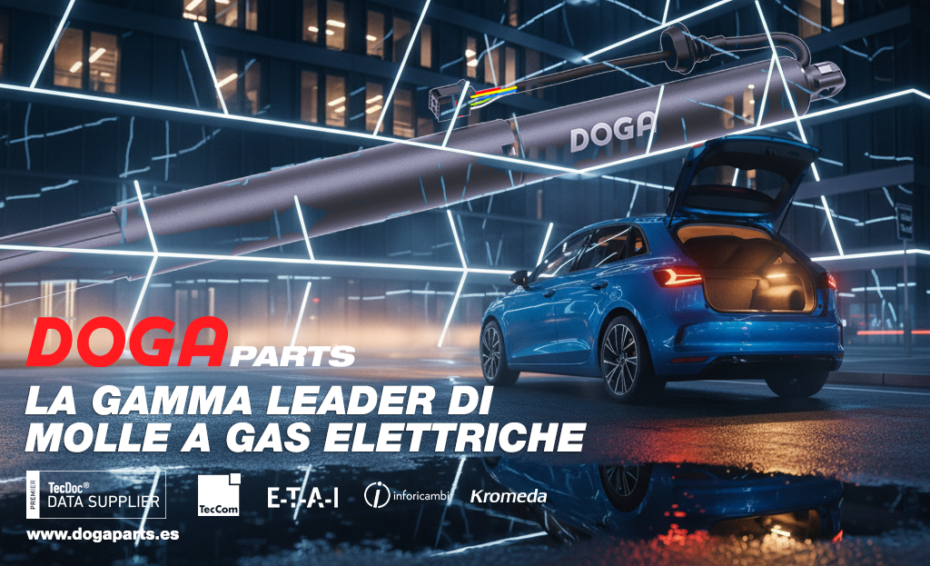 DOGA Parts amplia il catalogo di molle a gas elettriche con oltre 300 riferimenti