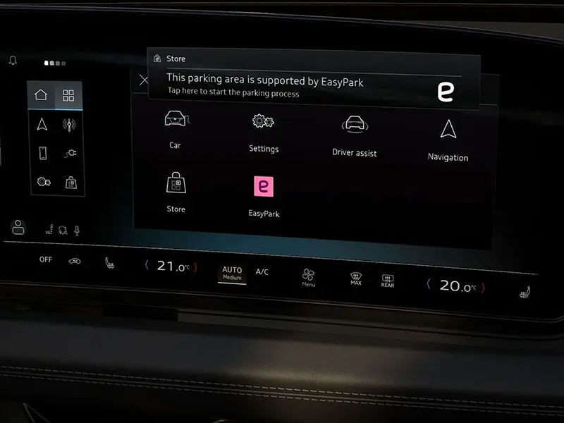 Audi integra EasyPark: il pagamento della sosta diventa in-car